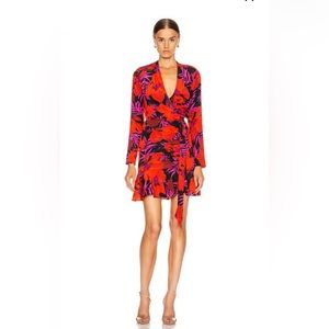 Veronica Beard Lorina Dress Poppy Multi Color Red Pink Size 2